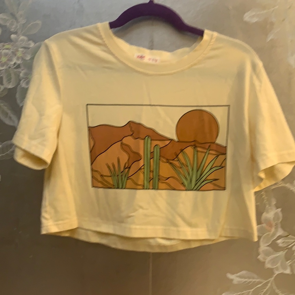 Desert scene crop top